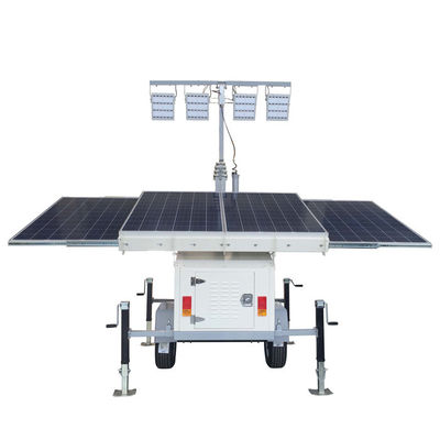 सौर हाइब्रिड लाइट टॉवर 4*300W सौर पैनलों के साथ 4*200Ah बैटरी रेगिस्तान के लिए
