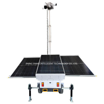 सार्वजनिक सुरक्षा के लिए 3*400W सौर पैनलों के साथ सौर ऊर्जा ट्रेलर सीसीटीवी कैमरा ट्रेलर