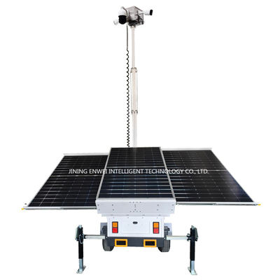 सार्वजनिक सुविधाओं के लिए 3*400W सोलर पैनल मोबाइल निगरानी ट्रेलर सुरक्षा सीसीटीवी ट्रेलर
