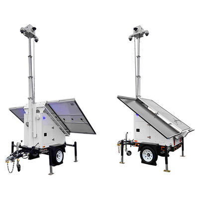 पार्किंग स्थल सुरक्षा के लिए 3 सौर पैनलों के साथ मोबाइल निगरानी ट्रेलर