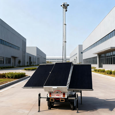 त्वरित तैनाती सौर सुरक्षा ट्रेलर 24/7 ऑफ-ग्रिड निगरानी के लिए अमेरिकी मानक