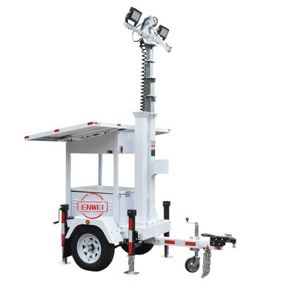 तेजी से तैनाती सुरक्षा सौर ऊर्जा संचालित ट्रेलर 2*435W सौर पैनलों के साथ निर्माण स्थलों के लिए वाणिज्यिक संपत्ति