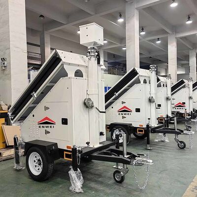 स्व-संचालित आपूर्ति सौर कैमरा ट्रेलर सौर सुरक्षा ट्रेलर गोदाम और रसद पार्क निगरानी के लिए