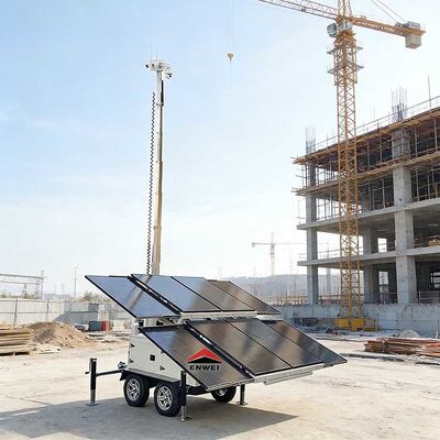उच्च अनुकूलन क्षमता सौर कैमरा सुरक्षा सीसीटीवी ट्रेलर पोर्टेबल सौर ऊर्जा निगरानी ट्रेलर निर्माण के लिए