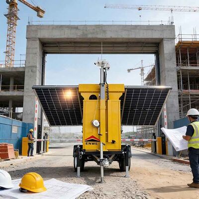 3*400W सौर पैनल कैमरा सीसीटीवी ट्रेलर सौर ऊर्जा कैमरा ट्रेलर शहरी सड़क निर्माण के लिए