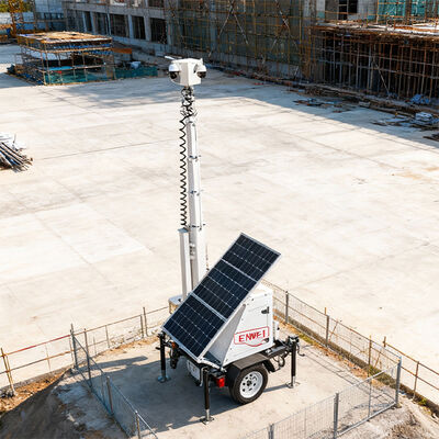 300W सौर पैनलों के साथ आउटडोर प्रोजेक्ट के लिए निगरानी प्रणाली के साथ सौर कैमरा ट्रेलर